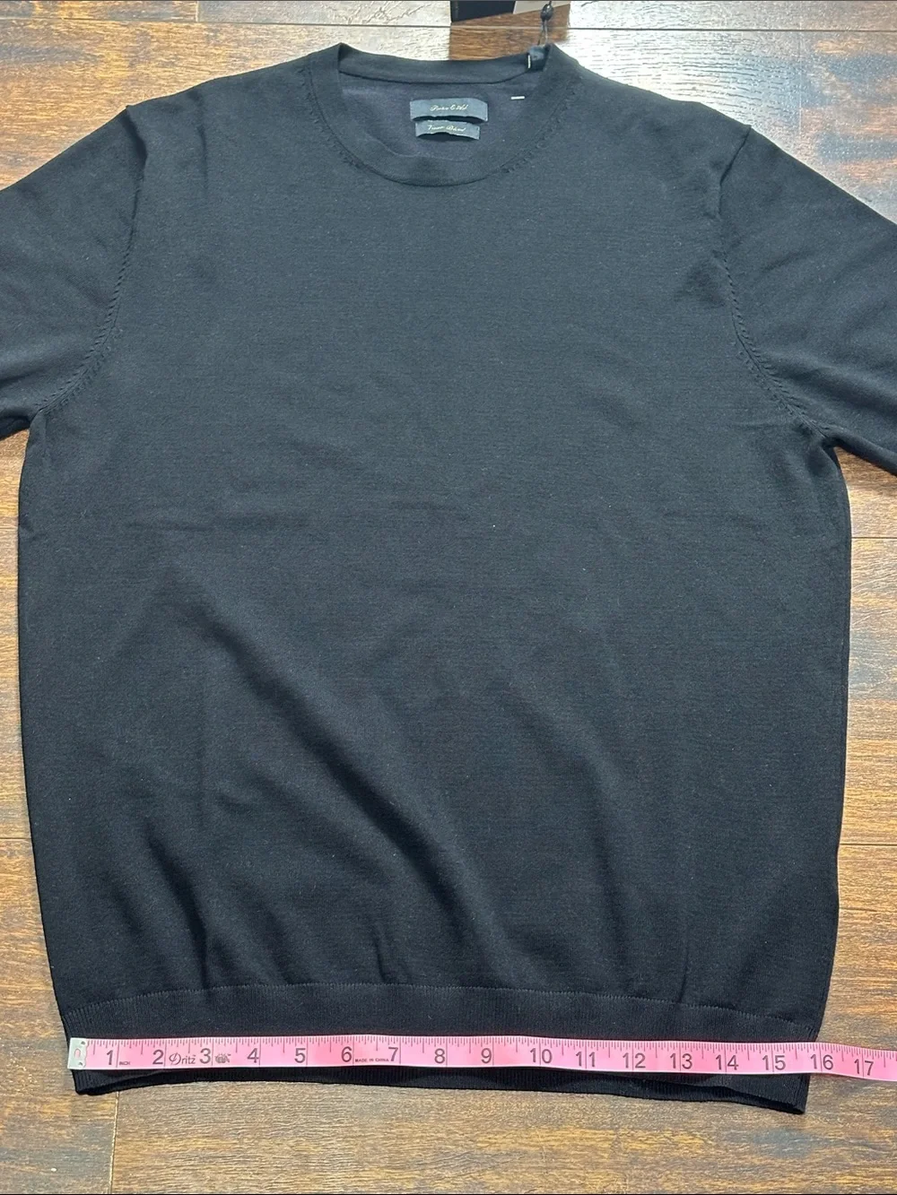 🖤 Porter & Ash Black Viscose Knit Short Sleeve Crewneck Sweater L